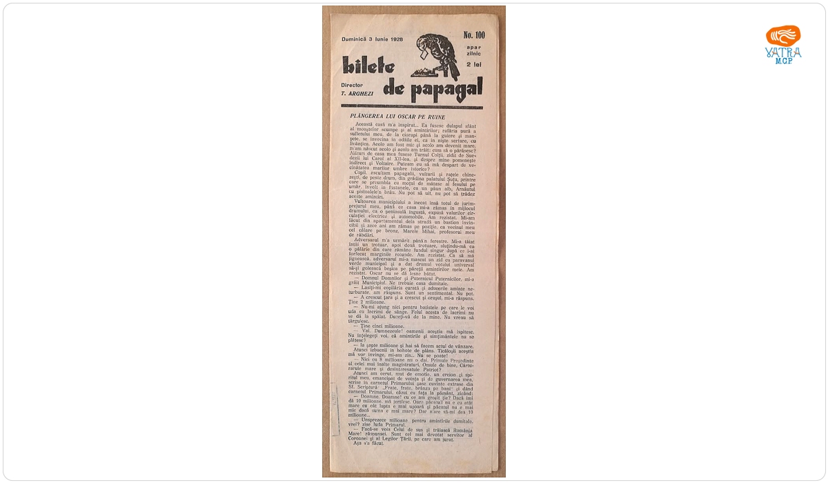 Bilete de papagal, nr. 100