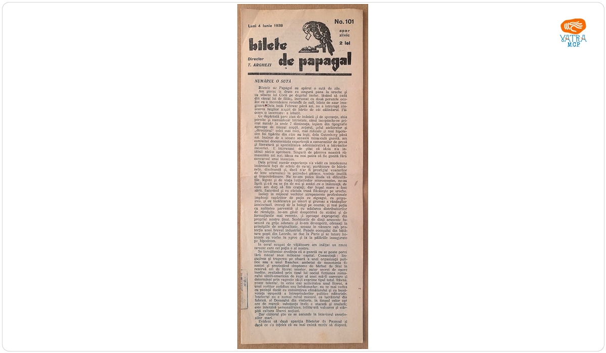 Bilete de papagal, nr. 101