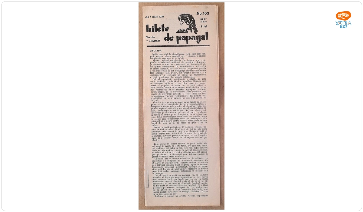 Bilete de papagal, nr. 103