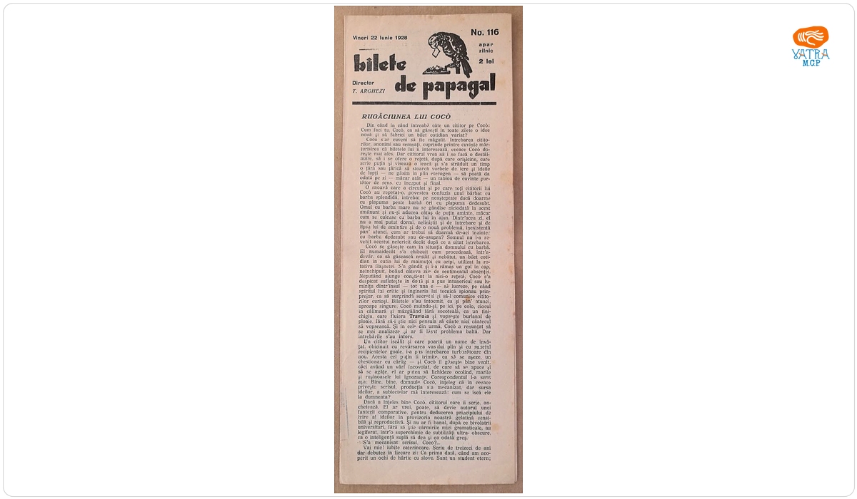 Bilete de papagal, nr. 116