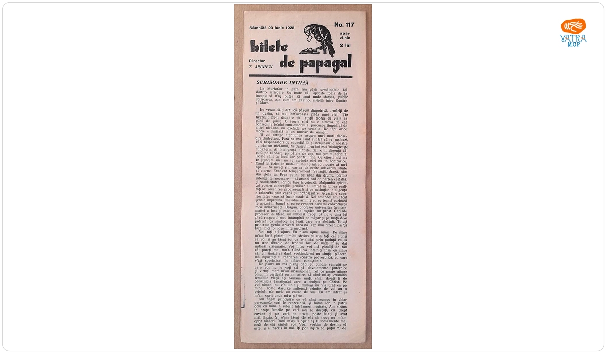 Bilete de papagal, nr. 117