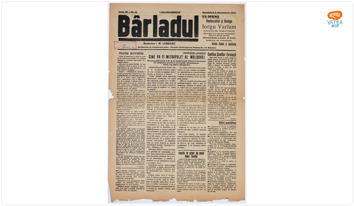 Bârladul; an III, nr. 14, 9 decembrie 1934