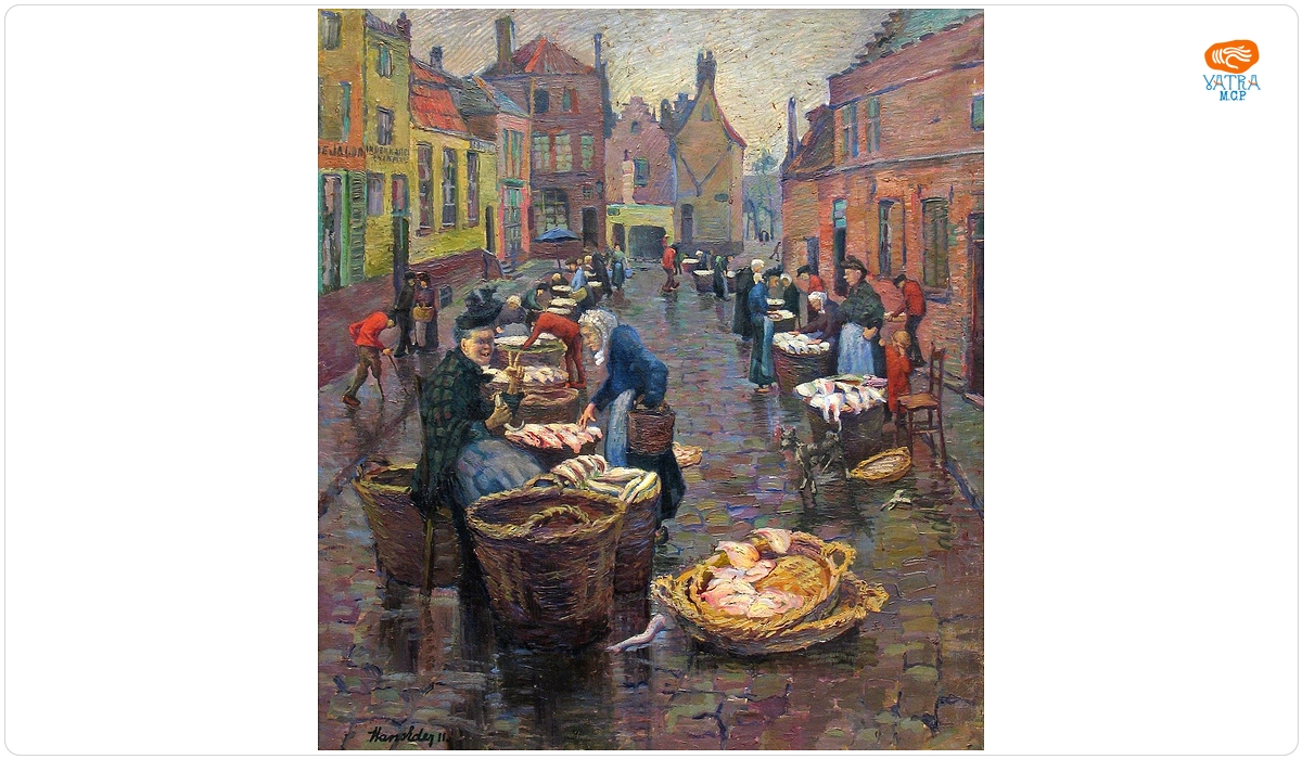 Hans Eder — Piața de pește din Bruges