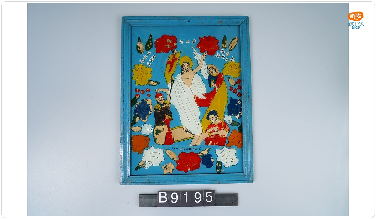 Icoană pe sticlă „Învierea”