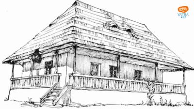 Casa joasă simplă cu prispă parțială din Horezu (Vâlcea)