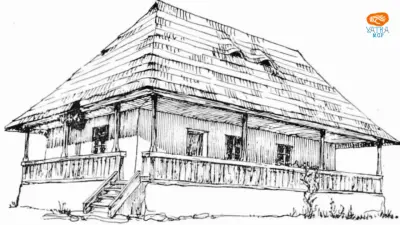 Casa joasă simplă cu prispă parțială din Horezu (Vâlcea)