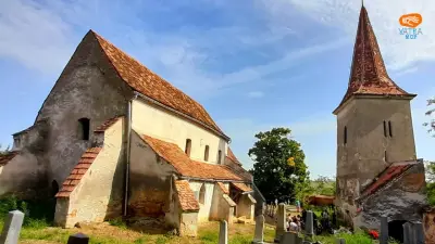 Biserica fortificată din Daia, Sibiu – bazilica romanică și turnul-clopotniță din secolul al XVII-lea